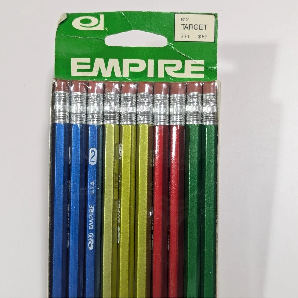 Vintage 1980 Empire #2 Pencils 10 Pack Multi-Color Non-Toxic USA Sealed NOS